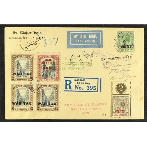 236 - BAHAMAS COVERS COLLECTION a range of 1929-73 incl. 1929 First Air Mail to Miami, War Tax frankings, ... 