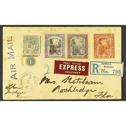 236 - BAHAMAS COVERS COLLECTION a range of 1929-73 incl. 1929 First Air Mail to Miami, War Tax frankings, ... 