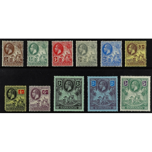 247 - BARBADOS 1912-16 set, SG 170/180, fine mint. Cat. £225. (11 stamps)