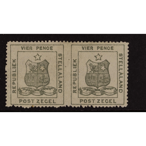 253 - BECHUANALAND STELLALAND 1884 4d olive-grey, horizontal pair, imperf between, SG 3a, mint with a tiny... 