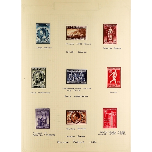 261 - BELGIUM 1944 - 1963 mounted mint collection in Acme album. Includes the 1946 Patriot sets, War Relie... 