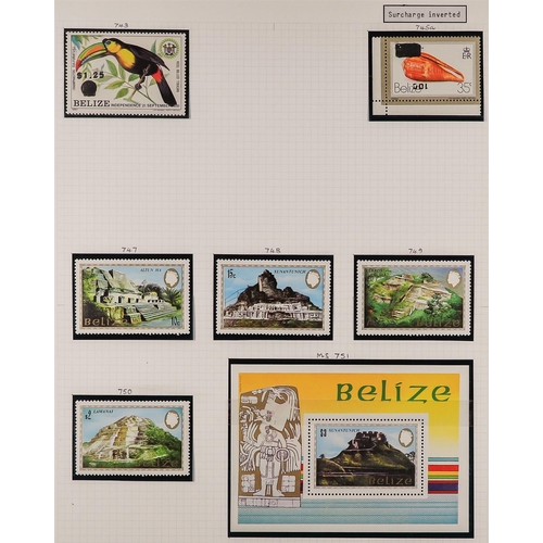 271 - BELIZE 1972-84 NEVER HINGED MINT COLLECTION of stamps & miniature sheets, highly complete, plus many... 