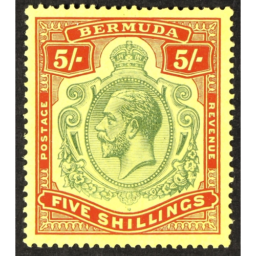 274 - BERMUDA 1918-22 5s damaged leaf at bottom right, SG 53df, fine mint, Cat. £400.