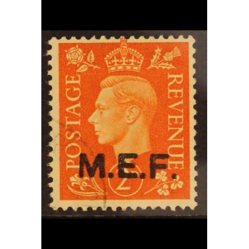 292 - BR. OCC. ITAL. COL. M.E.F. 1942 2d orange ovptd Type M2a, SG M7a, fine used. Cat. £160.