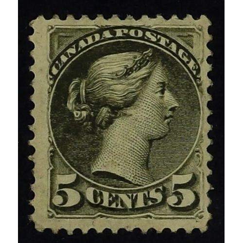 312 - CANADA 1870-90 5c olive-green Small Queen, perf 12, SG 85, fine mint. Cat. £425.