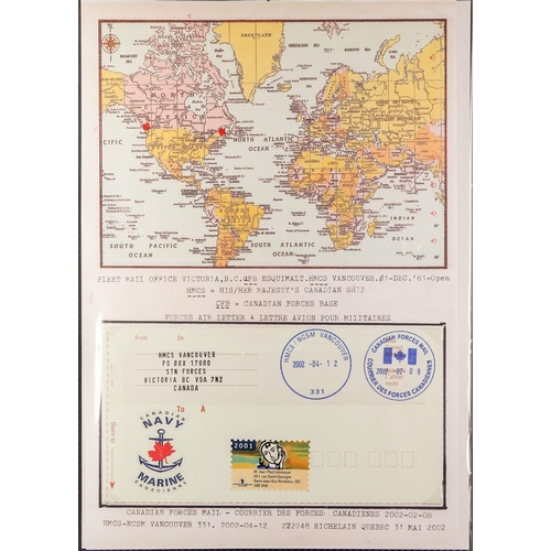 327 - CANADA CANADIAN FORCES  POST OFFICES ABROAD 1950's-2000's collection of stamps (many on pieces) plus... 