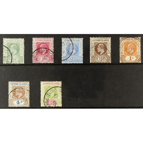 328 - CAYMAN IS. 1905 set, plus 1907 4d and 6d, SG 8/13, fine used. Cat. £265. (8 stamps)