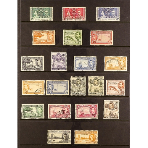 330 - CAYMAN IS. 1937-52 FINE USED COLLECTION A complete run from Coronation to 1950 Pictorial set, SG 112... 