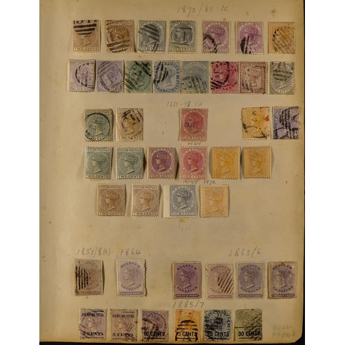 332 - CEYLON 1857-1900 COLLECTION of mint & used stamps untidily arranged on home-made album pages, incl. ... 