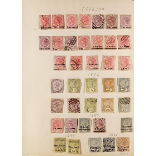 332 - CEYLON 1857-1900 COLLECTION of mint & used stamps untidily arranged on home-made album pages, incl. ... 