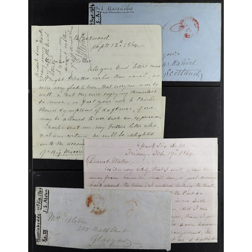 334 - CEYLON 1864 two unstampted envelopes with original letters from Mr Alston of the Blackwood estate, t... 