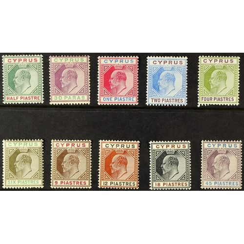 365 - CYPRUS 1902-04 complete set, SG 50/59, mint. Cat. £650. (10 stamps)