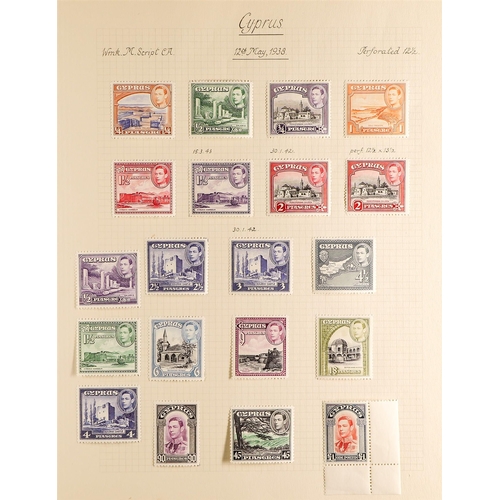 373 - CYPRUS 1938-51 Definitive set complete plus 2pi perf 12½ x 13½, SG 151/163, £1 is corner example, fi... 