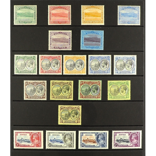 383 - DOMINICA 1877-1935 MINT COLLECTION. incl. 1877-79 and 1883-86 ½d olive-yellow, 1882-83 ½d on half 1d... 