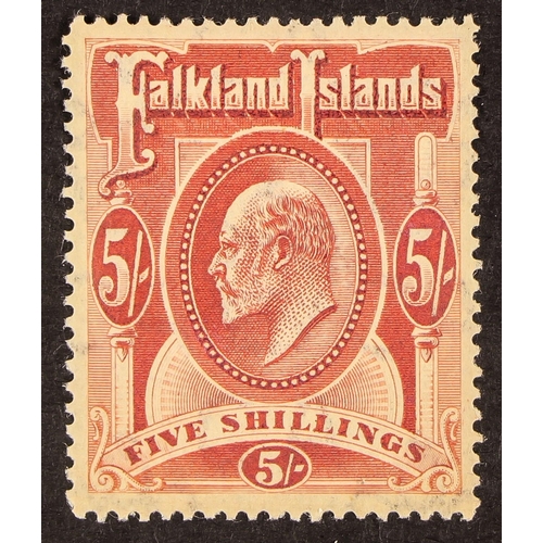 395 - FALKLAND IS. 1904 5s red, SG 50, very fine mint. Cat. £225.