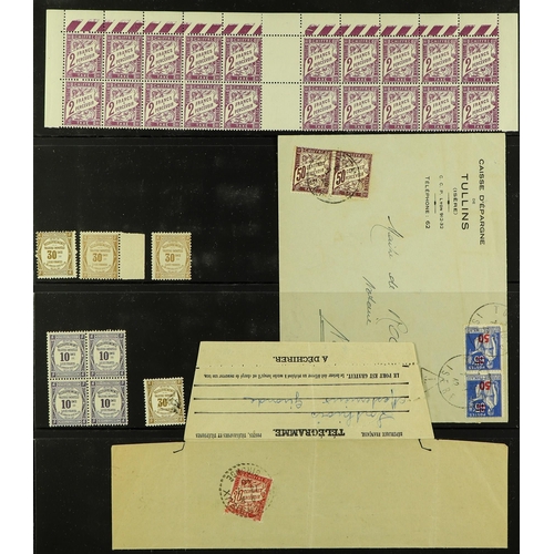 426 - FRANCE POSTAGE DUE 1859-1982 mint (Incl. NHM) and used collection with shades, blocks, varieties, mi... 