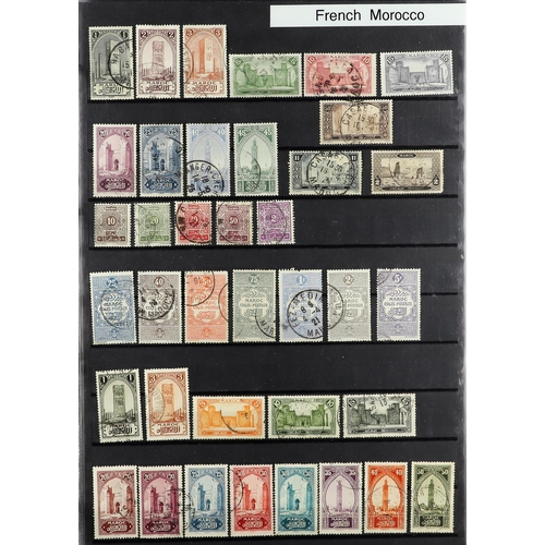 435 - FRENCH COLONIES FRENCH PO's IN MOROCCO 1891-1960 used collection in an album, incl. 1891-1900 Peace ... 