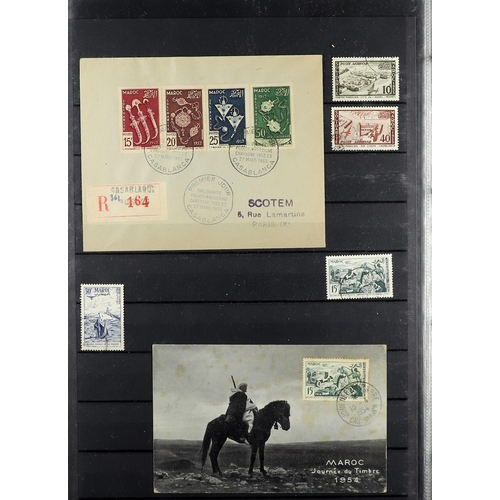 435 - FRENCH COLONIES FRENCH PO's IN MOROCCO 1891-1960 used collection in an album, incl. 1891-1900 Peace ... 