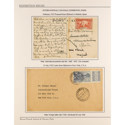 452 - FRENCH COLONIES SOMALI COAST 1909-40 collection of used stamps, commercial covers and cards to a wid... 