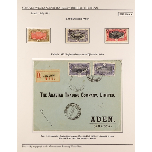 452 - FRENCH COLONIES SOMALI COAST 1909-40 collection of used stamps, commercial covers and cards to a wid... 