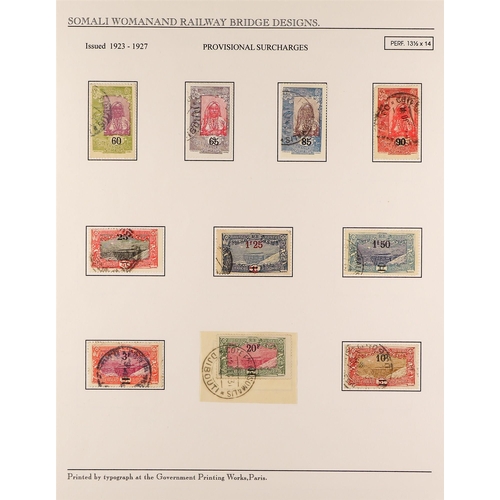 452 - FRENCH COLONIES SOMALI COAST 1909-40 collection of used stamps, commercial covers and cards to a wid... 