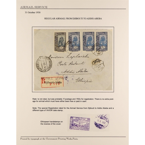 452 - FRENCH COLONIES SOMALI COAST 1909-40 collection of used stamps, commercial covers and cards to a wid... 