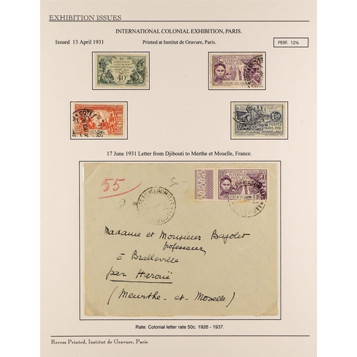 452 - FRENCH COLONIES SOMALI COAST 1909-40 collection of used stamps, commercial covers and cards to a wid... 