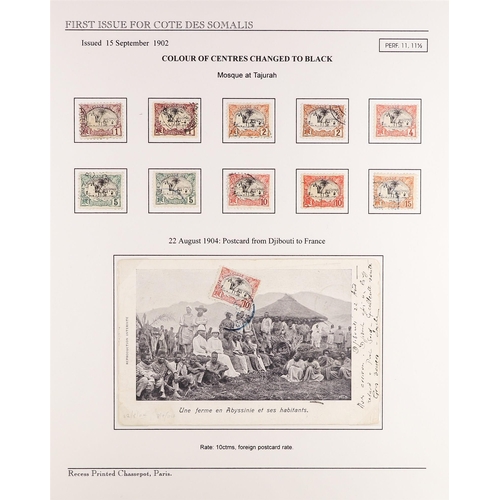 453 - FRENCH COLONIES SOMALI COAST 1902 and 1903 Definitive issues fine used collection, with (coloured ce... 