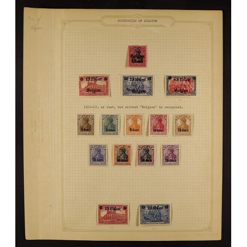 463 - GERMAN OCCUPATIONS BELGIUM 1914-18 mint collection incl. 1914-16 opts set, 1916-18 opts set, plus We... 