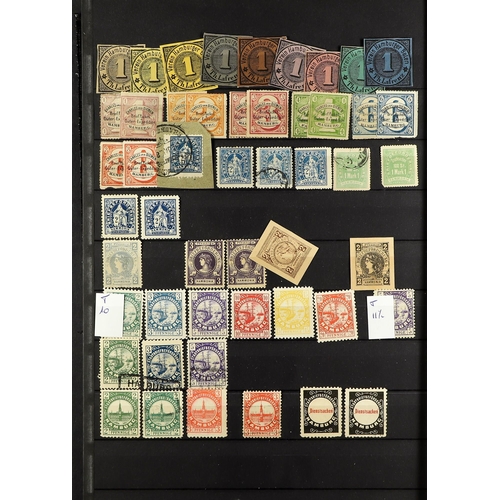 466 - GERMAN LOCALS HAMBURG PRIVATE POSTS A mostly unused collection with a good selection of values & sha... 