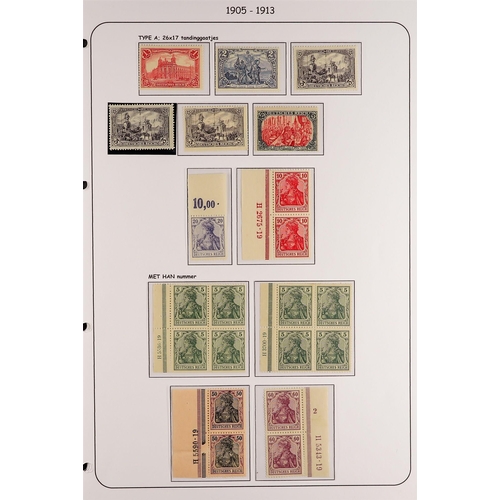 469 - GERMANY 1902-1919 MINT & NEVER HINGED MINT RANGES with values to 5m, Airs & some marginal examples b... 