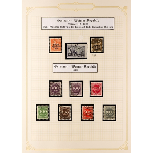 471 - GERMANY 1919-1923 USED COLLECTION incl. 1920-21 opts on Bavaria set, 1920-21 Germania set, plus 60pf... 