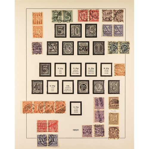 472 - GERMANY 1919-23 INFLATION PERIOD ISSUES, USED COLLECTION in an album, with many identified shades, v... 