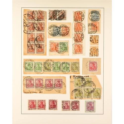 472 - GERMANY 1919-23 INFLATION PERIOD ISSUES, USED COLLECTION in an album, with many identified shades, v... 