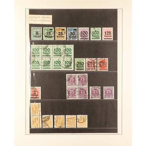 472 - GERMANY 1919-23 INFLATION PERIOD ISSUES, USED COLLECTION in an album, with many identified shades, v... 