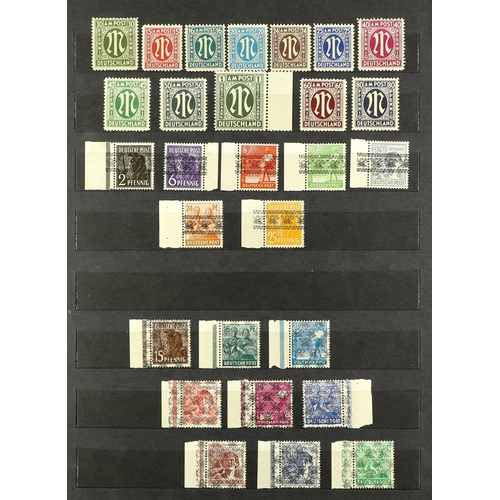 484 - GERMAN ALLIED ZONES 1945-49 ALLIED OCCUPATION COLLECTION of never hinged mint, with American, Britis... 