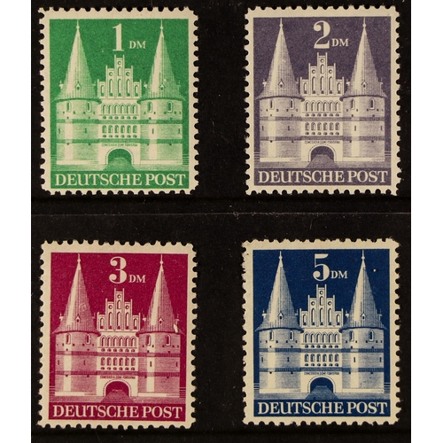 485 - GERMAN ALLIED ZONES AMERICAN & BRITISH ZONE 1948-49 1m to 5m Castles Type II, Michel 97/100 II, neve... 