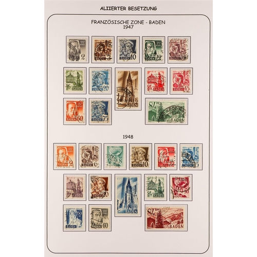 489 - GERMAN ALLIED ZONES FRENCH ZONE 1945-49 mint and used collection with GENERAL ISSUE 1946 Arms & Poet... 