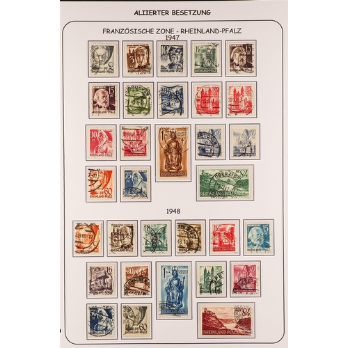 489 - GERMAN ALLIED ZONES FRENCH ZONE 1945-49 mint and used collection with GENERAL ISSUE 1946 Arms & Poet... 