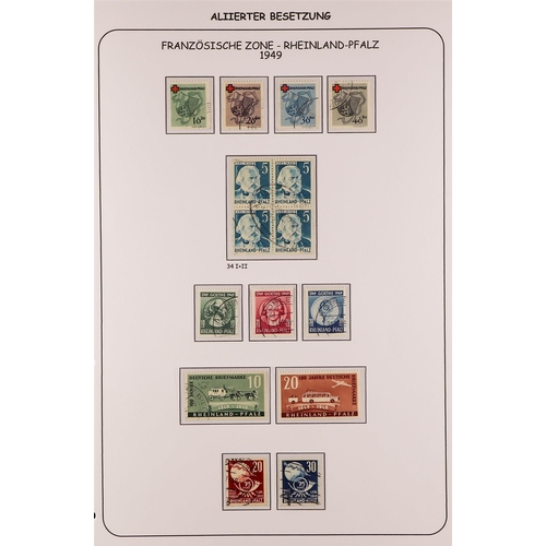 489 - GERMAN ALLIED ZONES FRENCH ZONE 1945-49 mint and used collection with GENERAL ISSUE 1946 Arms & Poet... 