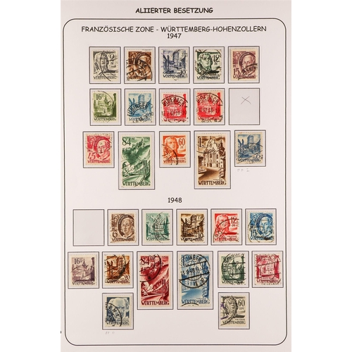 489 - GERMAN ALLIED ZONES FRENCH ZONE 1945-49 mint and used collection with GENERAL ISSUE 1946 Arms & Poet... 