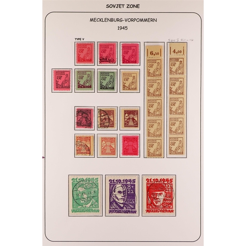 493 - GERMAN ALLIED ZONES SOVIET ZONE 1945-49 fine mint (much never hinged) and used collection incl. BERL... 