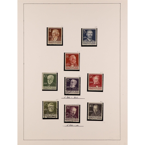 494 - GERMANY - BERLIN 1948-59 MINT AND USED COLLECTION incl. 1949 (black opts) set to 84pf mint plus 3m a... 