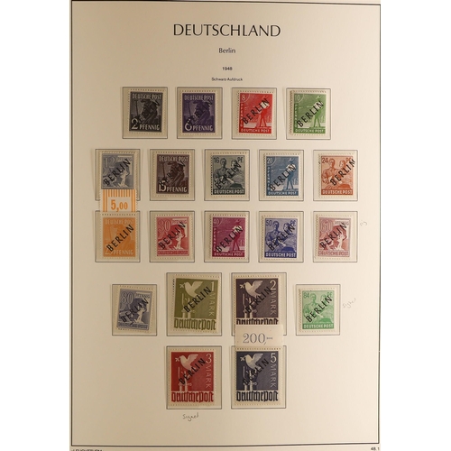 495 - GERMANY - BERLIN 1948-90 NEVER HINGED MINT COLLECTION in a Lighthouse hingeless album with slipcase,... 