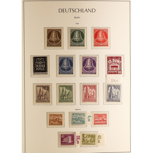 495 - GERMANY - BERLIN 1948-90 NEVER HINGED MINT COLLECTION in a Lighthouse hingeless album with slipcase,... 