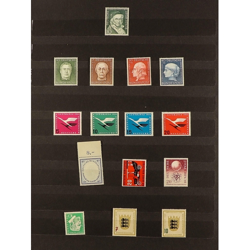 499 - GERMANY WEST 1949-66 FINE MINT COLLECTION mostly first hinge and incl. 1949 Parliament, Stamp Centen... 