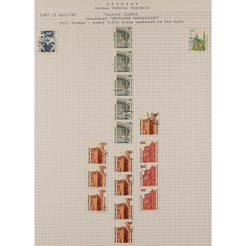 501 - GERMANY WEST 1949-90 FINE USED COLLECTION in an album, incl. 1949 20pf Assembly, 1951-52 Posthorn se... 