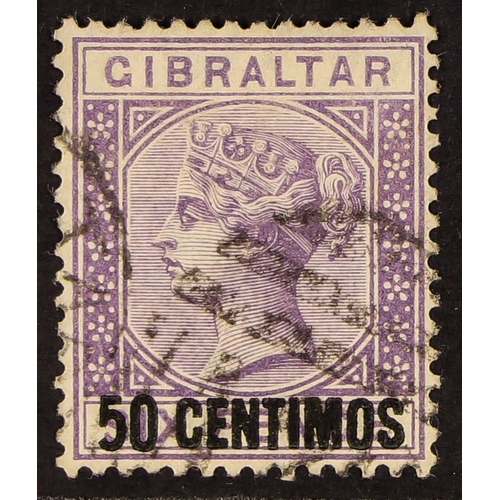 516 - GIBRALTAR 1889 50c on 6d bright lilac with 