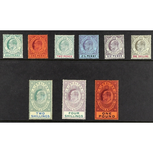 518 - GIBRALTAR 1904-08 set, SG 56/9, 2s small colour run, otherwise good to fine mint. Cat. £1100. (9 sta... 