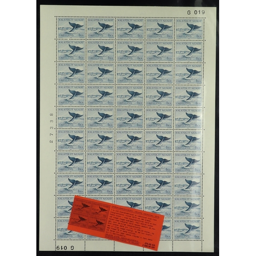 542 - GREENLAND 1938-80COLLECTION in an album, incl. never hinged mint & used stamps and many blocks of 4,... 